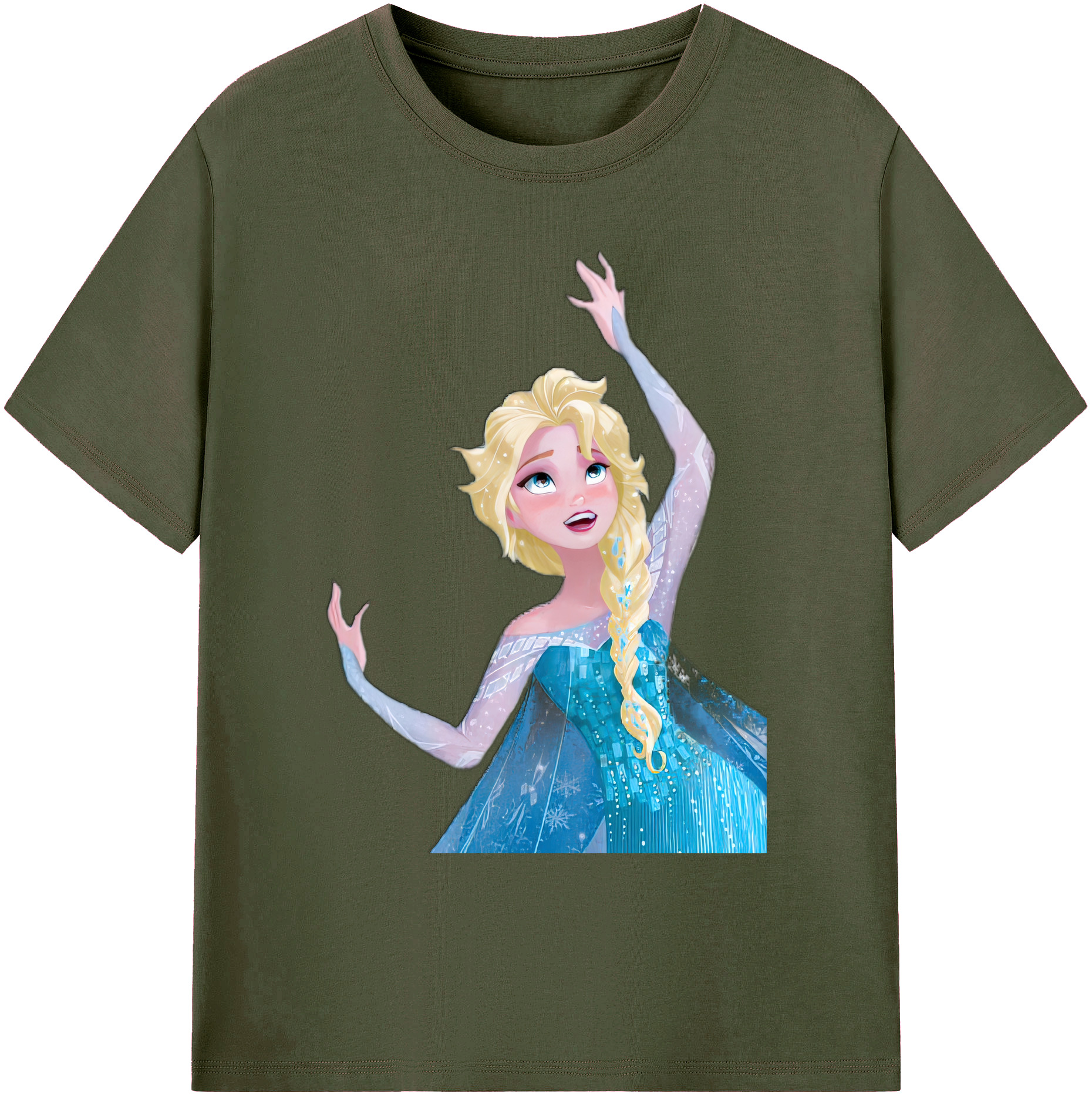 （画像用） アナと雪の女王 アンナ エルサ Frozen Anna Elsa 綿100％ メンズ半袖Tシャツ｜肌触りやわらか＆通気性